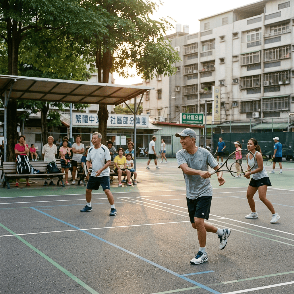 Asian local tennis community gathering